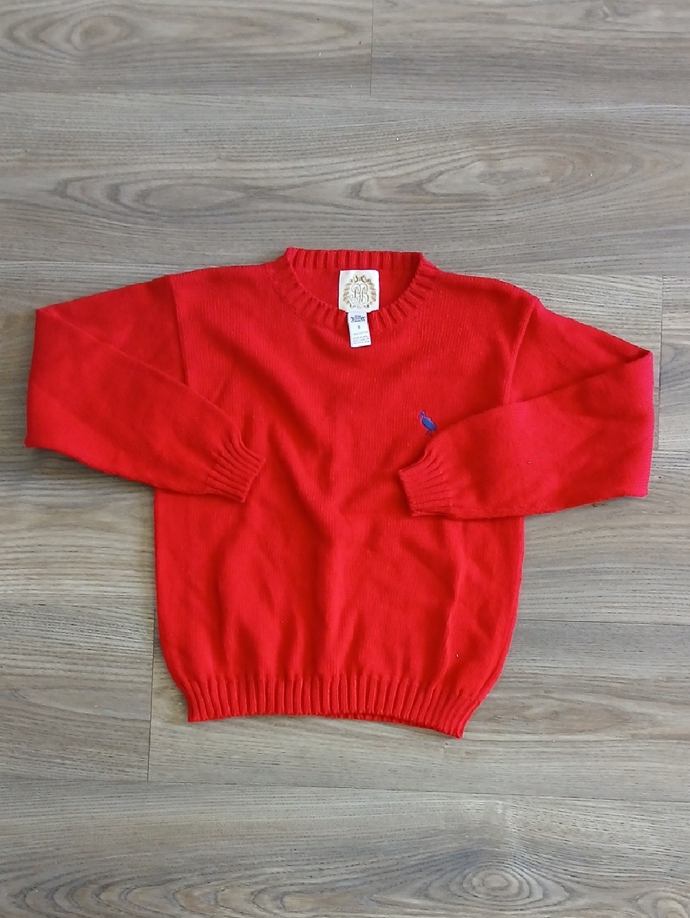 The Beaufort Bonnet Company Bright Red Cotton Crewneck Sweater Size 8